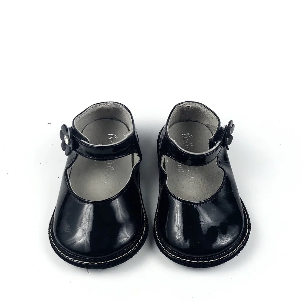 Beba Bean Infant Black Patent Mary Janes Sz 3-6 Mo